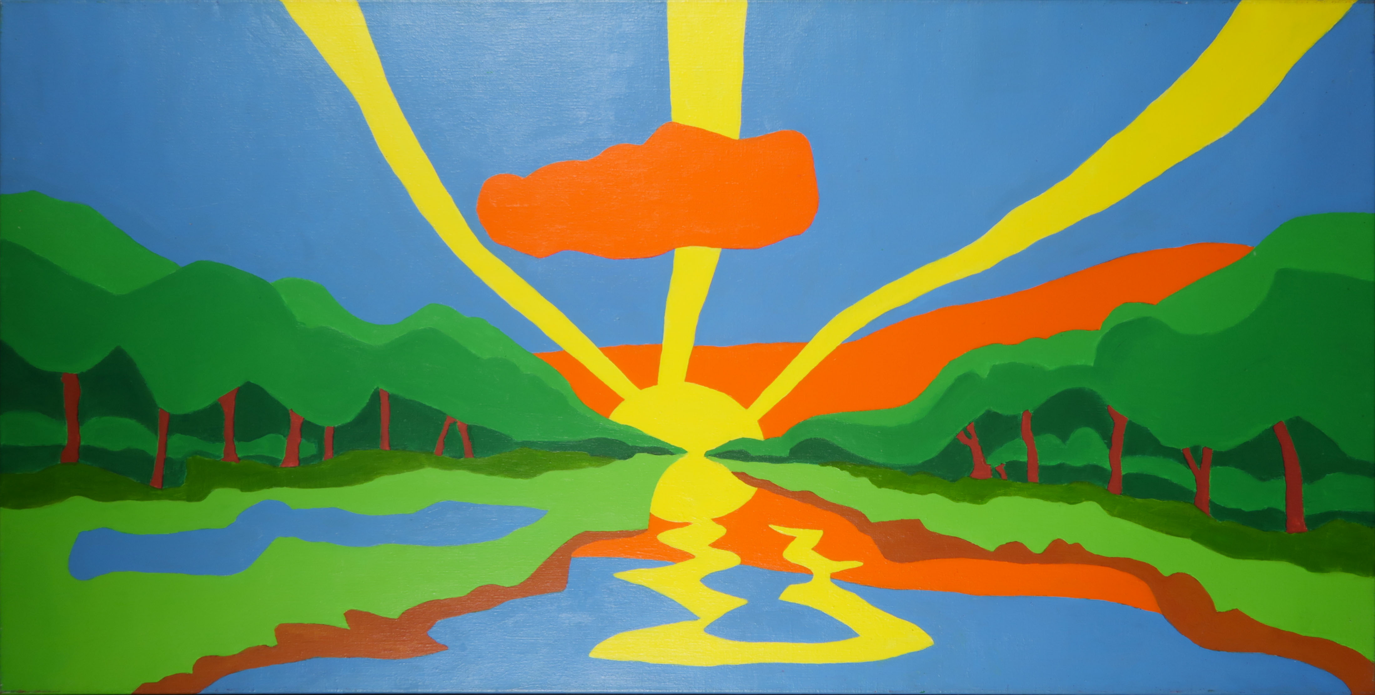 Bert Wisman - Acryl op doek, Orange Sunrise (Groot) kopen? Bied vanaf 80!