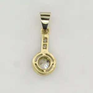 14k bicolour gouden hanger bezet met diamant 0.30 ct kopen? Bied vanaf 250!