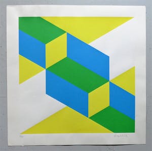 Franz Deckwitz - Geometrisch abstracte compositie, zeefdruk kopen? Bied vanaf 40!