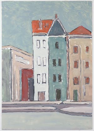 Paul Overhaus - Olieverf op board, Stadsgezicht - Ingelijst kopen? Bied vanaf 50!