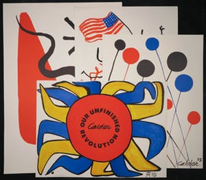 Alexander Calder - Lot van 4 grote lithografische drukken, Stars & Stripes, Balloons, Revolution, kopen? Bied vanaf 1!