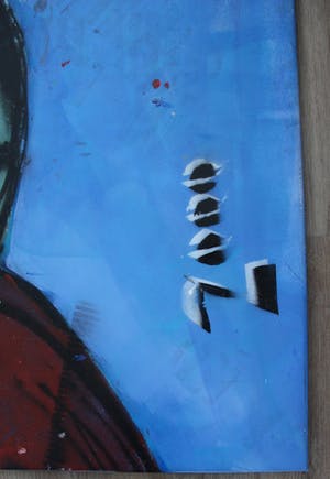 Herman Brood - acryl op zeildoek: Kop - 1999 (Groot!) + foto's Brood met werk kopen? Bied vanaf 3750!