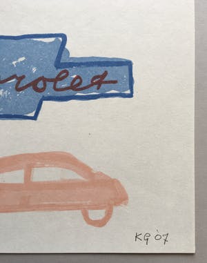 Klaas Gubbels - litho op handgeschept papier 'Chevrolet' - 2007 kopen? Bied vanaf 145!