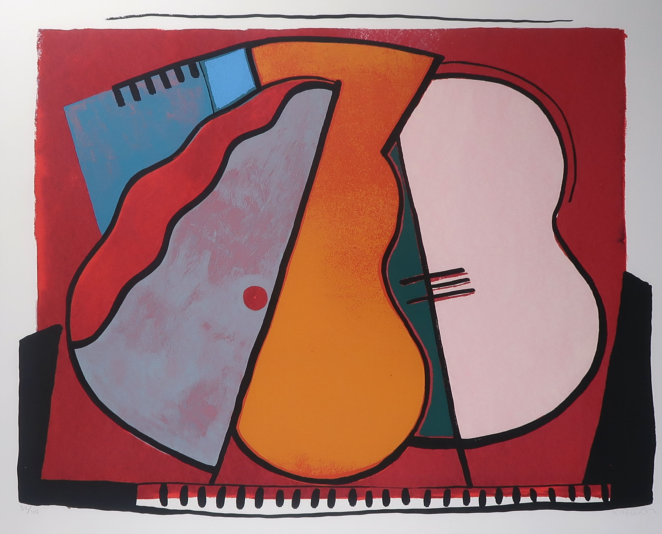 Wil Klaassen - Zeefdruk, Zonder titel VII (series 57) - Ingelijst (Groot) kopen? Bied vanaf 40!