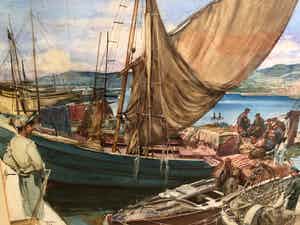 Albert Janesch - Havengezicht te Kavala, Griekenland verkocht voor € 40!