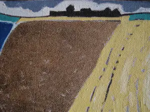 Niet of onleesbaar gesigneerd - Groot expressionistisch jaren 60 olieverf"'t Waar oost Groningen" gesigneerd kopen? Bied vanaf 1!