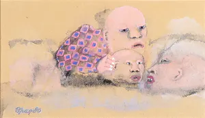 Henk Sparreboom - Gouache, Drie figuren kopen? Bied vanaf 1!