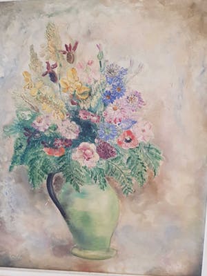 Lydia Radda - Vase vert aux fleurs kopen? Bied vanaf 100!