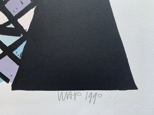 Hans Wap - kleurenlinosnede - 'Goldrush' - 1990 kopen? Bied vanaf 55!