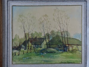 Jacques Pijnenborg - Gezicht op boerderij met bomen kopen? Bied vanaf 20!