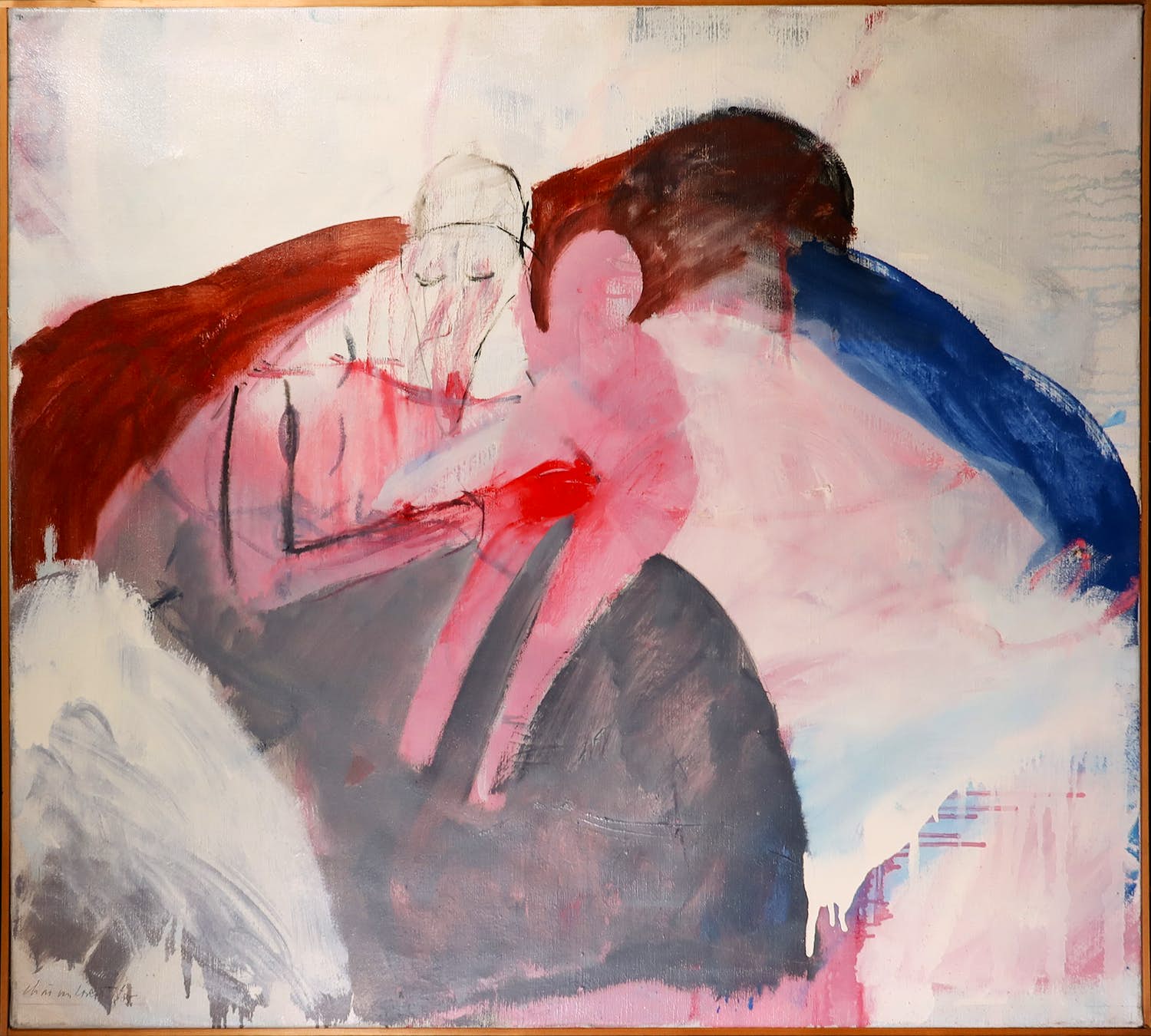 Chris van Voorst - Olieverf op doek, Zonder titel II - Ingelijst (Groot) verkocht voor € 100!