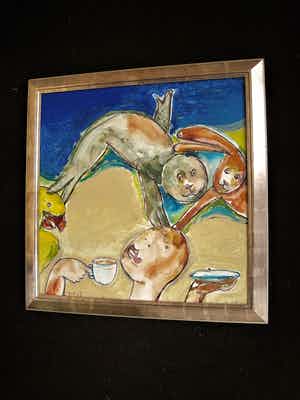 Anton Vrede - Antilliaans-Surinaamse Expressionist - Grote Gouache "Zoetje Little Sweet" gesig verkocht voor € 10!