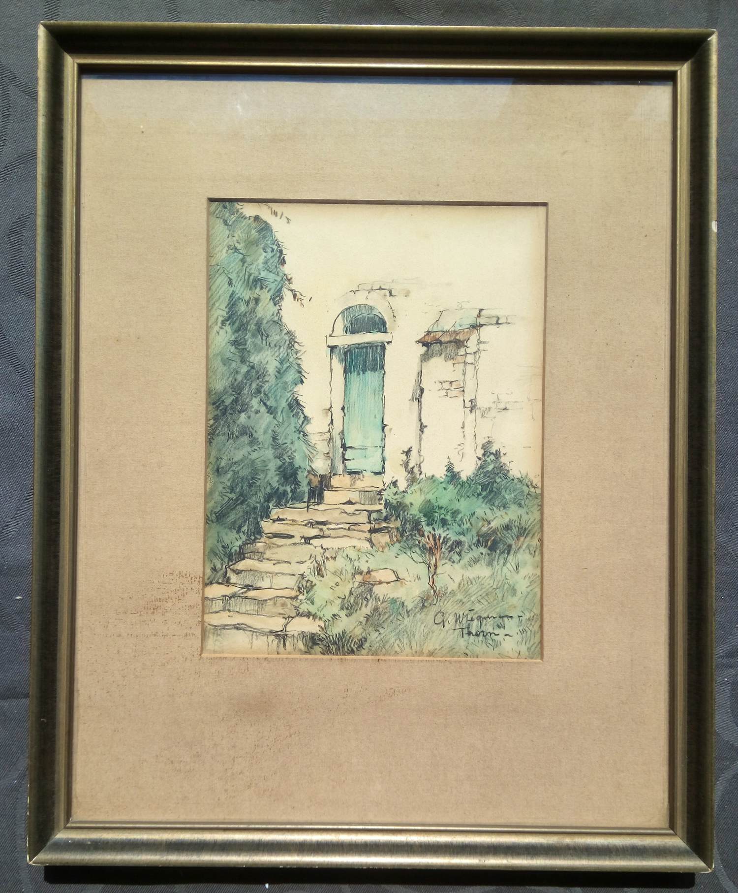 Gerard Wiegman - 1875-1964 AQUAREL TEKENING THORN LIMBURG INGELIJST GESIGNEERD 1900s kopen? Bied vanaf 65!