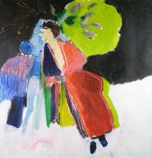 Jan Peter van Opheusden - Olieverf op papier, Zonder titel - Ingelijst (Zeer groot) kopen? Bied vanaf 300!