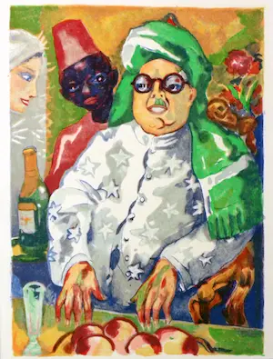 Kees van Dongen - Houtgravure 1955 - " Un riche marchand " - inc. pptout - ready to frame kopen? Bied vanaf 30!