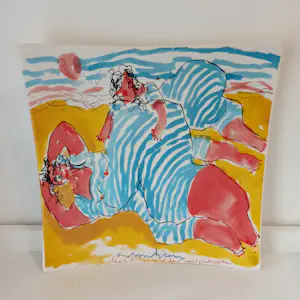Anton Heyboer - Wandbord; Laat de zon in je hart nooit ondergaan. Schoonhoven Keramiek kopen? Bied vanaf 10!
