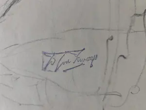 Douwe Jan van der Zweep - Paardenhoofd. Potlood. kopen? Bied vanaf 48!