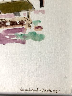 Theo van der Horst - Aquarel, Ingelijst kopen? Bied vanaf 40!