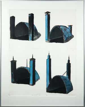 Ko Aarts - Litho, Shelter - Ingelijst verkocht voor € 35!