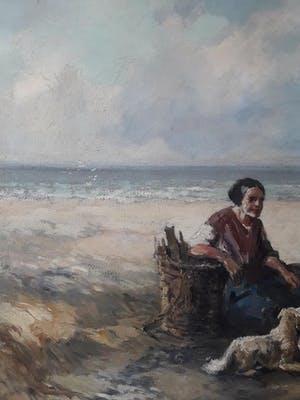 Cornelis de Bruin - Strandjutters original. kopen? Bied vanaf 275!