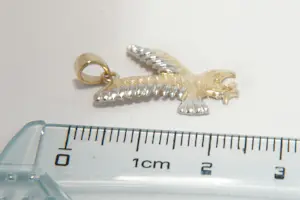 07 - Mooi gedetailleerde 14 karaat bi-color gouden adelaar hanger kopen? Bied vanaf 95!