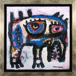 Henk Vierveijzer - Olieverf op doek, Zonder titel - Ingelijst verkocht voor € 300!