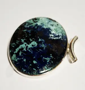 nieuw grote zilveren hanger met Azuriet kopen? Bied vanaf 70!