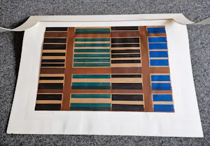 Adine Engelman - 1962 - geometrisch abstract - Sjabloondruk (laagjes waterverf) - gesigneerd kopen? Bied vanaf 43!