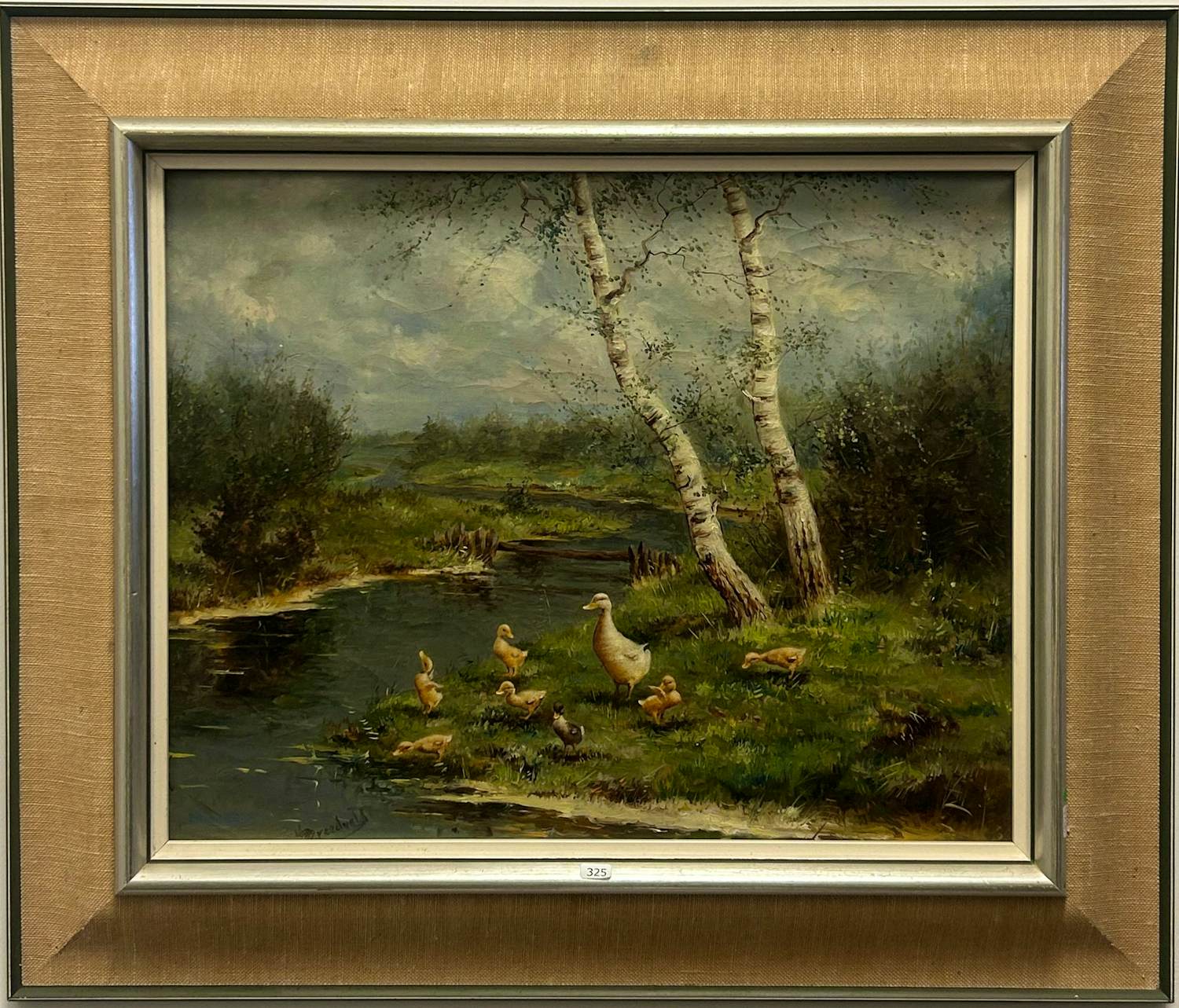 Hendrik Breedveld - Eendenfamilie langs het water kopen? Bied vanaf 135!