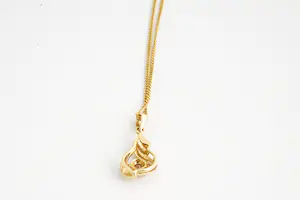 165 - Fijn 18Krt gouden gourmette collier mt (0.10ct) diamanten "Druppel" hanger kopen? Bied vanaf 260!