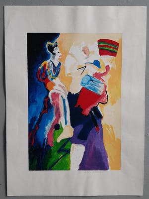 Jan Peter van Opheusden - zeefdruk Trommelaars kopen? Bied vanaf 35!