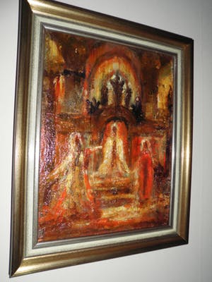 Peter Brouwer - Olieverfschilderij - Kerkintrieur kopen? Bied vanaf 95!