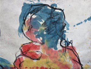 Anton Heyboer - 2 vrouwen 1 met kind kleurrijke schildering . kopen? Bied vanaf 350!