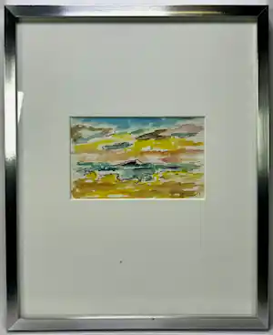 Arie Zuidersma - Ingelijste aquarel: strandgezicht - 2011 verkauft für € 250!