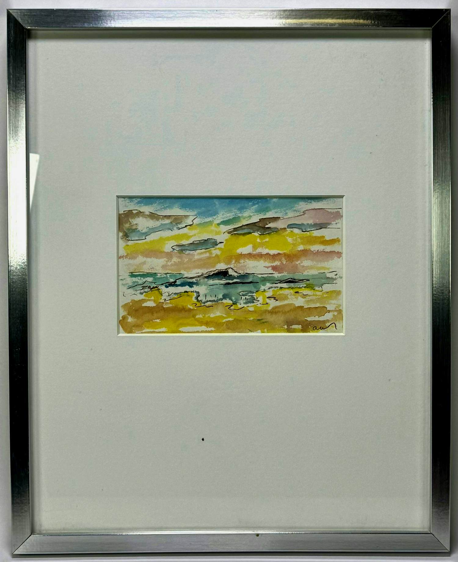 Arie Zuidersma - Ingelijste aquarel: strandgezicht - 2011 verkocht voor € 250!