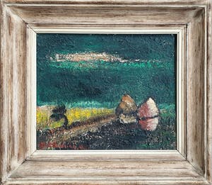 Hubert De Vries - Olieverf: Landschap. (Ingelijst) kopen? Bied vanaf 220!