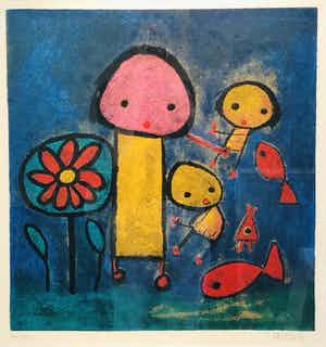 Giovanni Vetere - Moeder met kinderen ( met fraaie lijst) verkocht voor € 145!