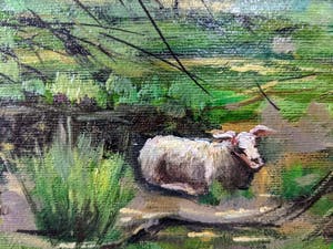 Niet of onleesbaar gesigneerd - Heideveld met schapen. Dwingeloo? kopen? Bied vanaf 1!