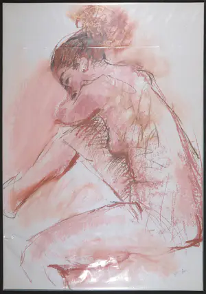 Franscz Witte - Gemengde techniek op papier, Zittend naakt (Groot) kopen? Bied vanaf 1!