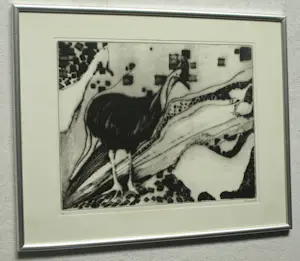 Uto Hogerzeil - Ingelijste ets en aquatint , Emoe’s (?) – 1980 – Lijst, 42 x 52 cm. kopen? Bied vanaf 60!