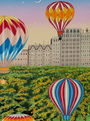 Francois Ledan - Lithographie "Ballooning over Central Park" kopen? Bied vanaf 105!