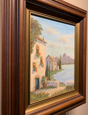 Albert Torringa - Zuid Europees landschap met bergen en meer. kopen? Bied vanaf 40!