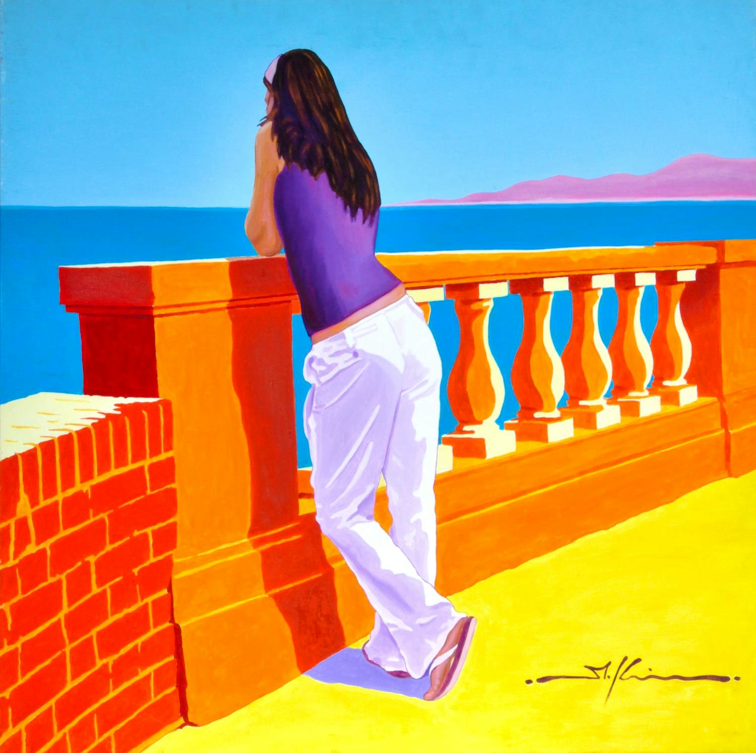 Marco Kooiman - Lungomare - Olieverf op doek - 100x100 cm - 2007 kopen? Bied vanaf 350!