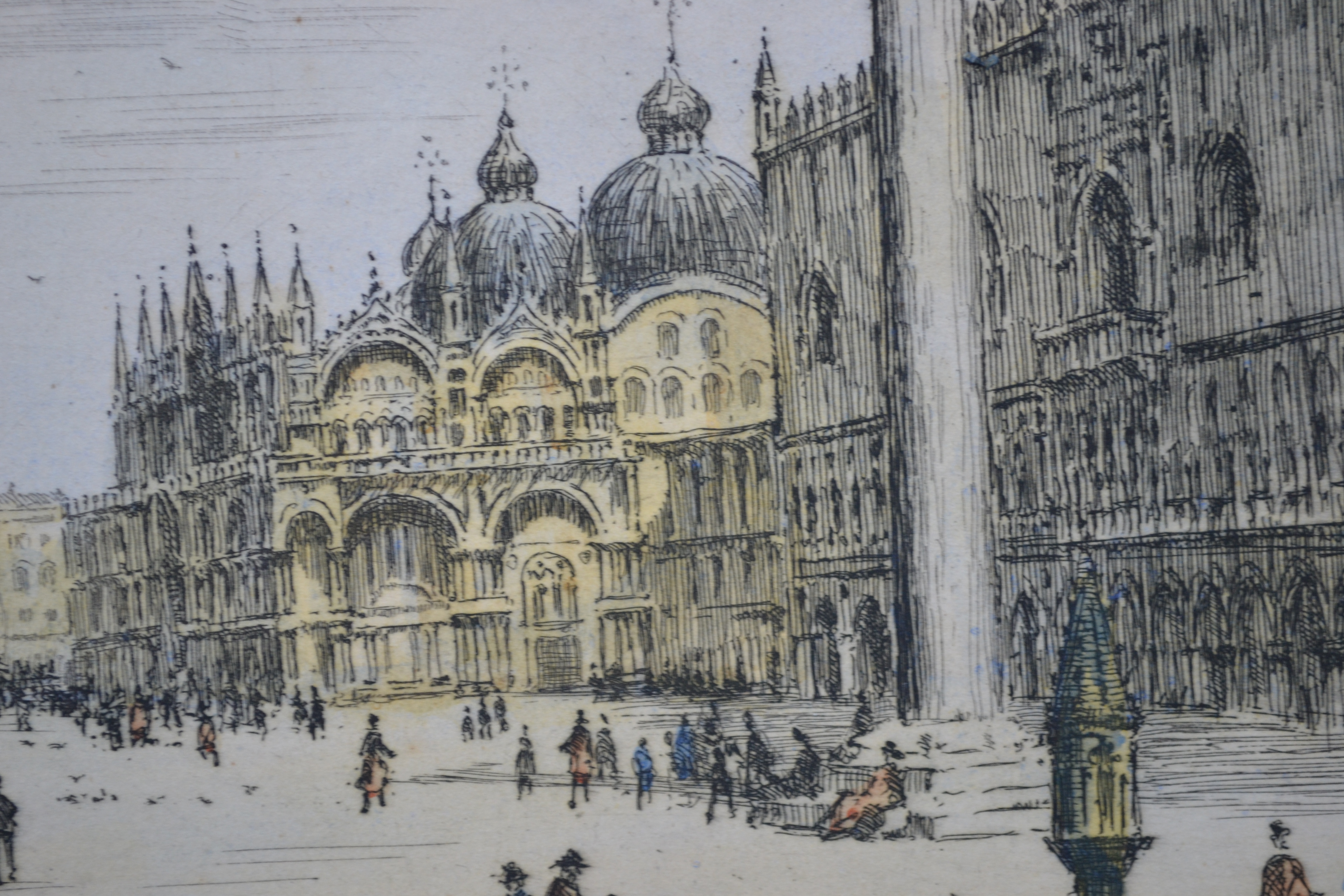 Giovanni Giuliani - 2 etsen - San Marco plein en Rialto brug - handgesigneerd kopen? Bied vanaf 1!