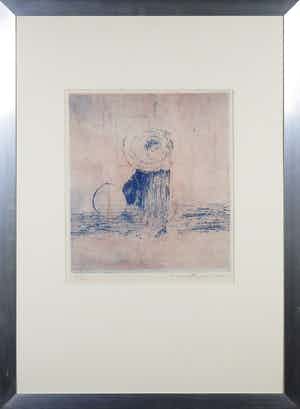 Jan Montyn - Ets, Zonder titel - Ingelijst verkocht voor € 100!
