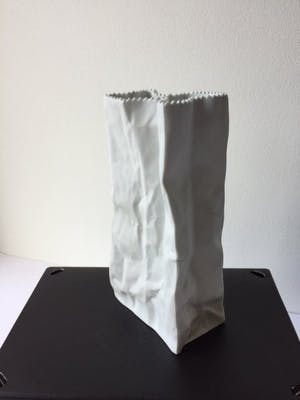Tapio Wirkkala - Papieren Zak Vaas biscuit (mat) porselein voor Rosenthal h 22,5 cm kopen? Bied vanaf 69!