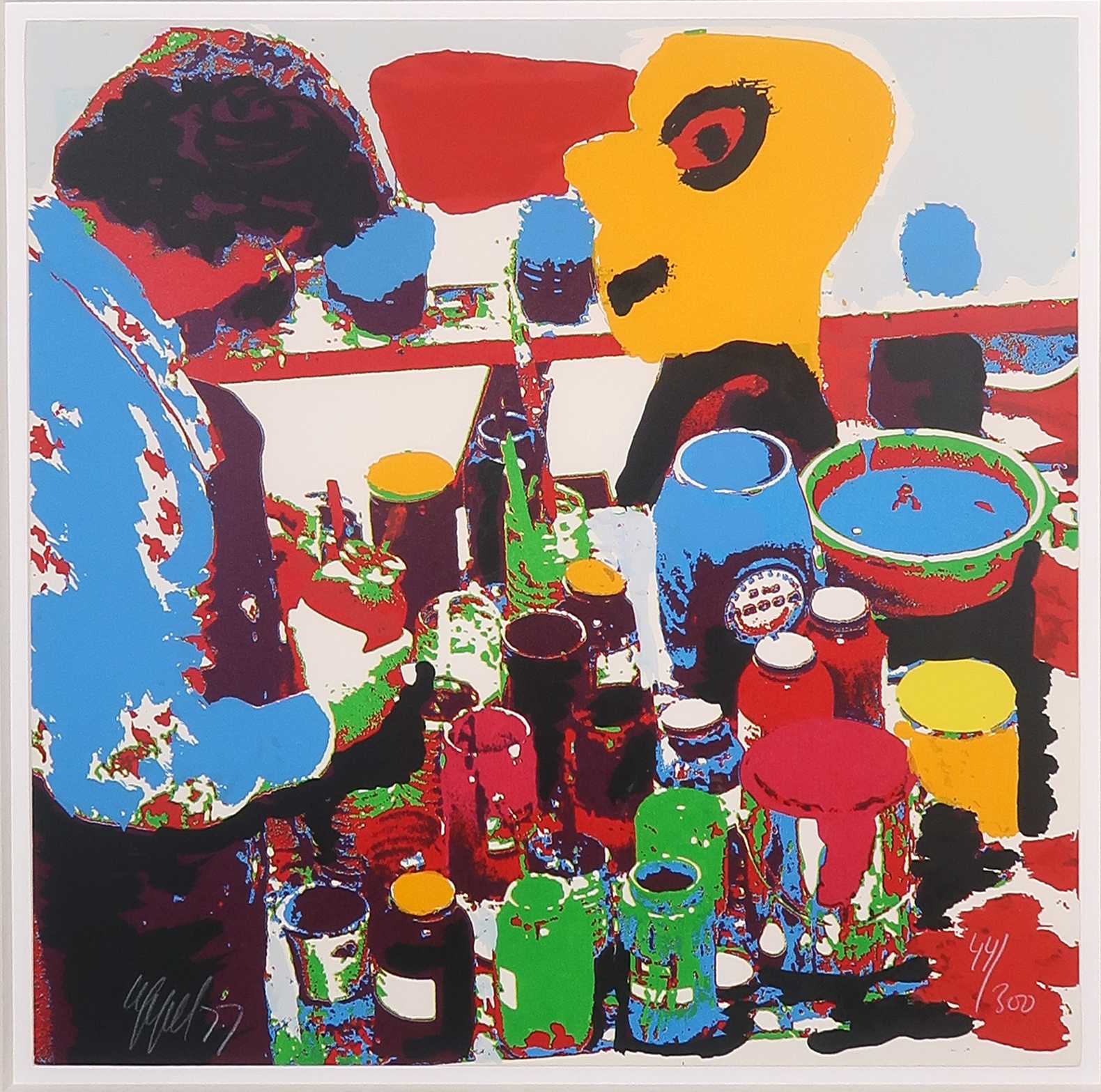 Karel Appel - Zeefdruk, Het gele hoofd - Ingelijst kopen? Bied vanaf 150!