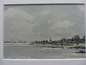 Jan Bom - aquarel - 4luik - landschapjes kopen? Bied vanaf 90!