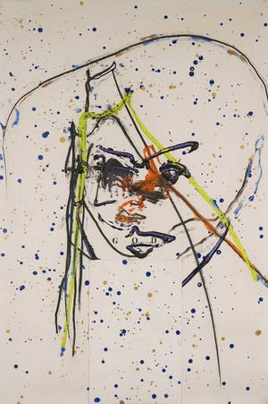 Pieter Engels - Acryl op doek, Zonder titel - Ingelijst (Zeer groot) kopen? Bied vanaf 400!