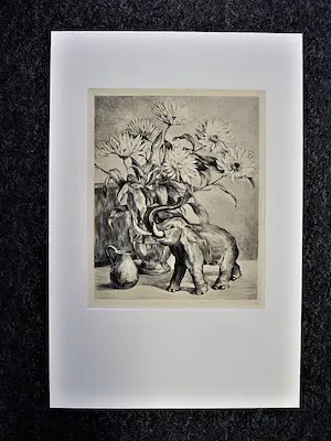 Frans IJserinkhuijsen - Hele mooie droge naald Ets uit 1940 "Olifantje" - potloodgesigneerd kopen? Bied vanaf 47!